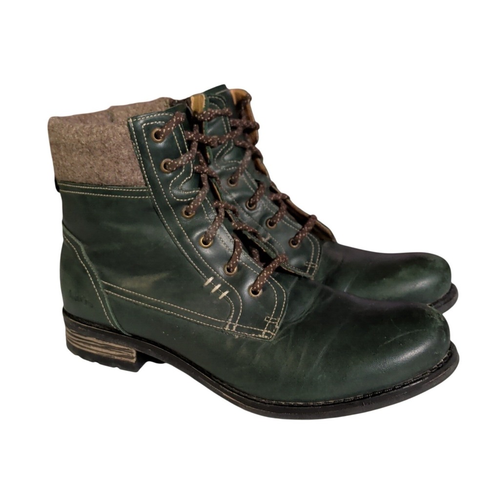 Taos Cutie Boots Women's Size 11 Green Leather Boho Bohemian Winter Wool Outdoor